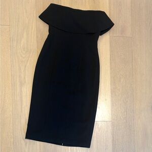 CLUB MONACO Strapless Shoulder Black Midi Dress – Women’s Size 2
